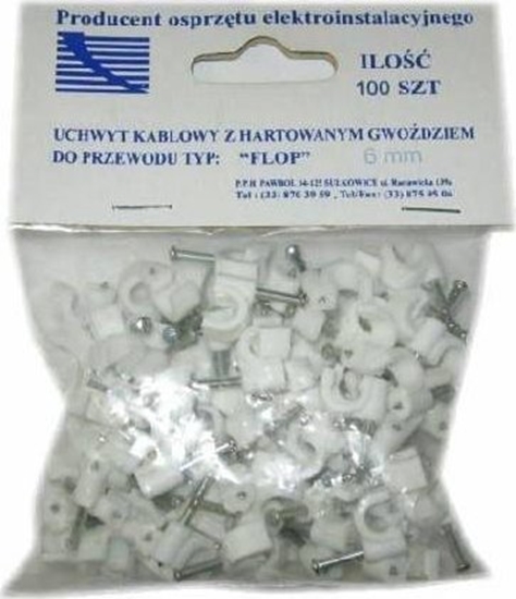 Изображение Trytyt Flop 6 (100 szt.) uchwyt kablowy z gwodziem