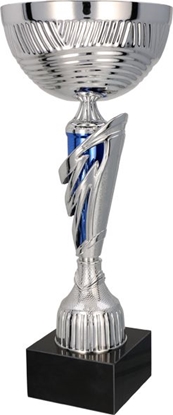 Изображение Tryumf Puchar metalowy srebrno-niebieski T-M (7156E)