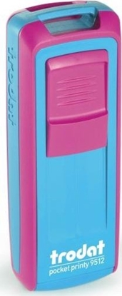 Изображение Trodat PIECZTKA TRODAT 9512 POCKED PRINTY RÓOWO TURKUSOWA - PODUSZKA CZARNA 47X18MM