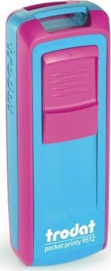 Изображение Trodat PIECZTKA TRODAT 9512 POCKED PRINTY RÓOWO TURKUSOWA - PODUSZKA CZARNA 47X18MM