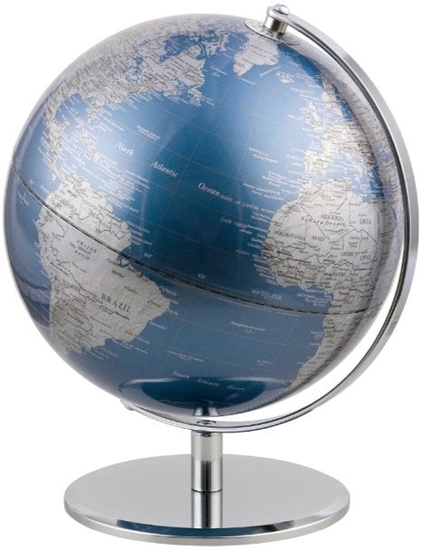 Изображение TROIKA Globus PLANET metallic-blau, silberfarben