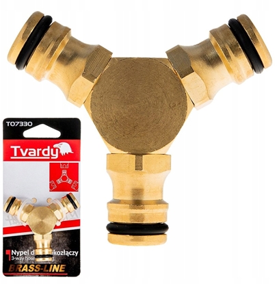 Picture of Trójnik do czenia 3 szybkozczy BRASS-LINE (10/80)