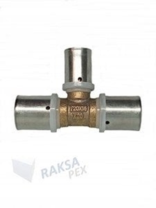 Изображение Trójnik PEX red. 20X16X16mm Raksa Pex T3-2016-3T zaprasowywany