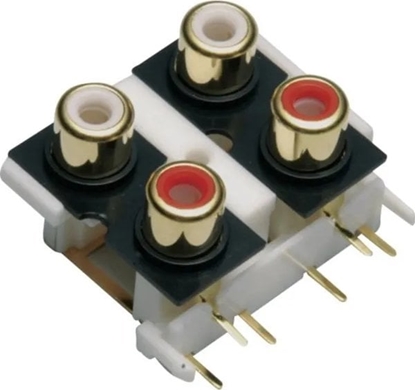 Изображение Tru Components TRU COMPONENTS Cinch-stik Tilslutning, indbygning lodret Poltal: 4 1 stk