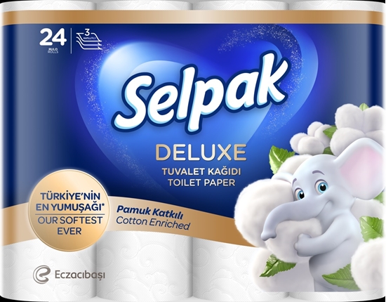 Picture of Tualetes papīrs SELPAK Deluxe Cotton, 3 slāņi, 15.6m, 130 loksnes, 24 ruļļi