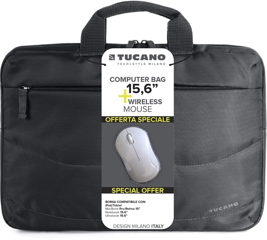 Picture of Tucano Borsa Idea 15.6" computer bag + mouse, black