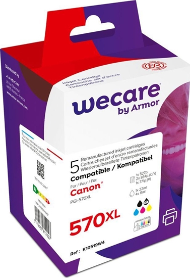 Picture of Tusz Armor WECARE ARMOR cartridge pro CANON Pixma MG5751Sada (PGI-570XL+CLI-571XL CMYK) Black+C+M+Y+K, 1x22 ml, 4x11 ml