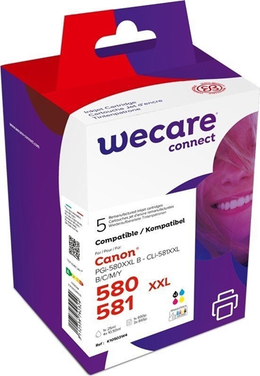 Изображение Tusz Armor WECARE Wkad ARMOR do CANON PIXMA TR7550,TR8550,TS6150,TS8150 (K10503W4), czarny+CMY,26ml/4x12.2ml