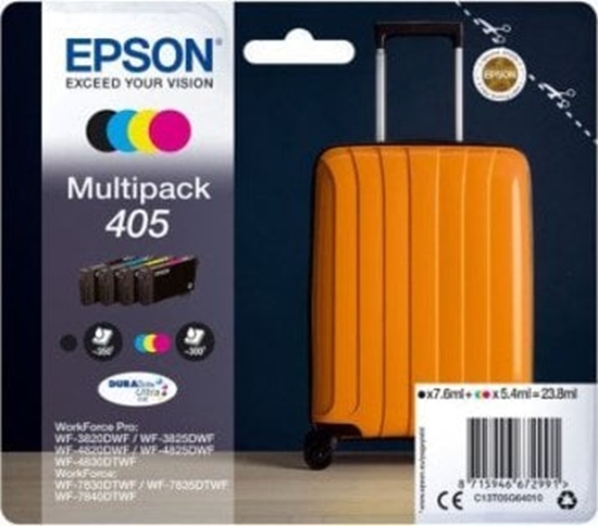 Picture of Tusz Epos EPSON C13T05G64010, Multipack, 405, Tinte czarny, cyan, magenta, óty, do EPSON WorkForce WF-3820, WF-4820, WF-7830