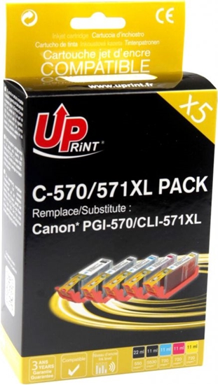 Picture of Tusz UPrint Zestaw tuszy C-570/571XL / CLI571 (2x Black, Cyan, Magenta, Yellow)