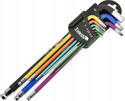 Picture of Tvardy Klucze imbusowe dugie kolor 1,5-10mm 9el. S2 (24)