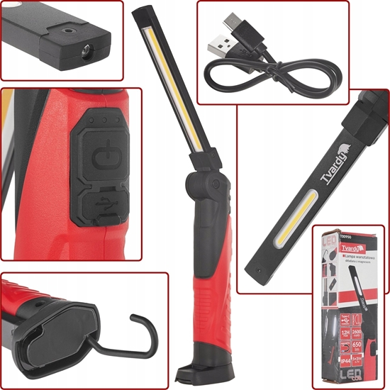 Picture of Tvardy Lampa warsztatowa skadana z magnesem LED COB 5W + 3W 2600mAh 650lm IP44 (40)