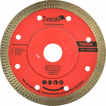 Picture of Tvardy Tarcza diamentowa 125x10x22.23mm uniwersalna do cicia gresu (100)