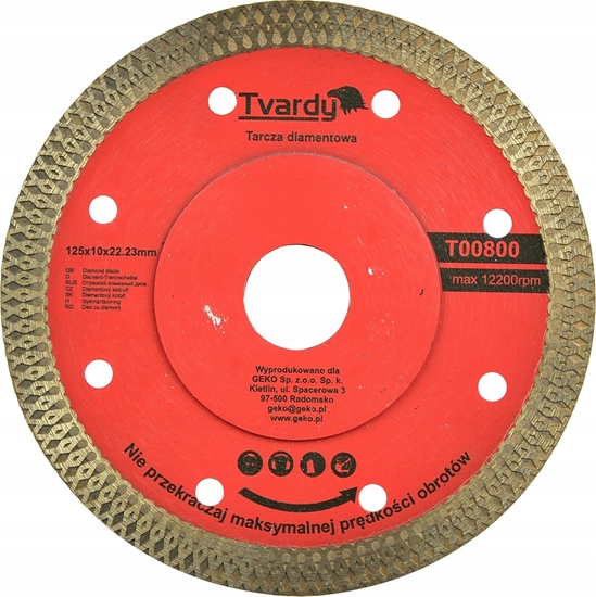 Picture of Tvardy Tarcza diamentowa 125x10x22.23mm uniwersalna do cicia gresu (100)
