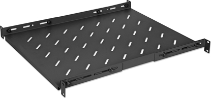 Attēls no Uchwyt do komputera Intellinet Network Solutions INTELLINET 48,26cm 19Zoll Fachboden verstellbare Schienen 550-750mm Fl�che 550mm f�r Schrank 800mm tief 1HE 20kg Traglast schwarz