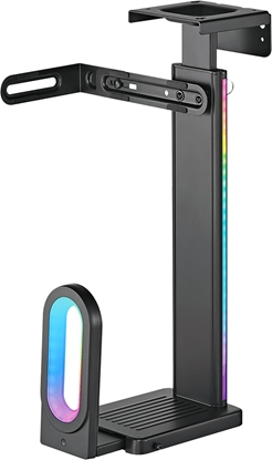 Picture of Uchwyt do komputera Ultradesk Ultradesk FLANK Uchwyt komputerowy pod blat biurka, RGB, czarna