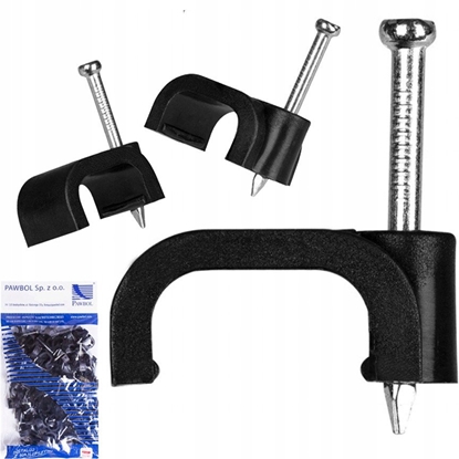 Attēls no Uchwyt kablowy Pawbol H.7018C z gwodziem wbitym YDYp 3x2,5 13/7 czarny