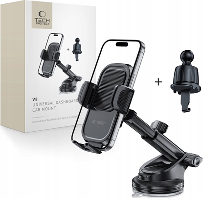 Attēls no Uchwyt samochodowy na kokpit / szyb / do kratki Tech-Protect V8 Universal Dashboard & Vent Car Mount Black