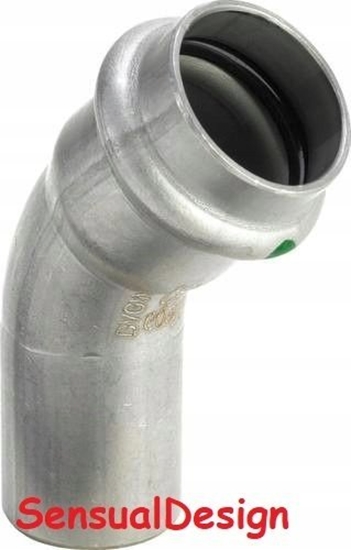 Picture of uk 45° z SC 18 stal szlachetna - nierdze / blyszczacycznik do rur