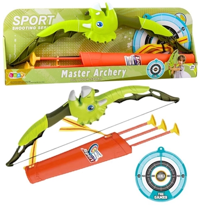 Picture of uk Strzelecki Zielony Dinozaur Strzay Z Przyssawkami Tarcza LEAN Toys