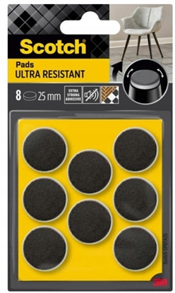 Picture of Ultra odporne podkadki filcowe SCOTCH, okrge, 25mm, 8 szt., czarno-biae