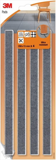 Picture of Ultra odporne podkadki filcowe SCOTCH, paski, 208x15mm, 4 szt., czarne