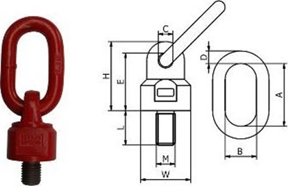 Изображение UN ÅRUBA Z UCHEM OBROTOWO UCHYLNYM WSI M30*35MM 5.3T