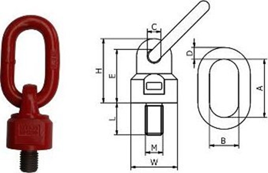 Picture of UN ÅRUBA Z UCHEM OBROTOWO UCHYLNYM WSI M30*35MM 5.3T