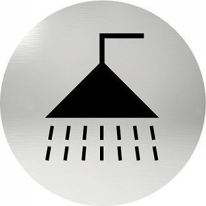 Attēls no UN OZNACZENIE OKRÄGÅE PRYSZNIC, KLEJONE STAL NIERDZEWNA