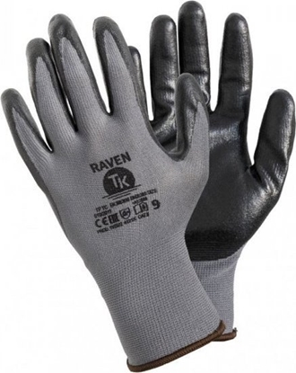 Attēls no UN RKAWICE MONTERSKIE POLIESTER + NITRYL RAVEN, ROZMIAR 9 (12 PAR)