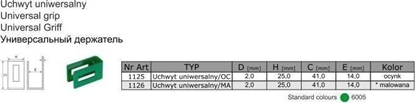 Attēls no UN UCHWYT UNIWERSALNY MALOWANY 1126 ZIELONY