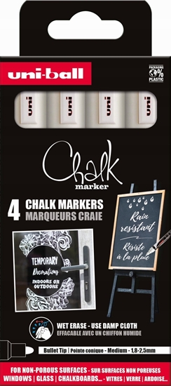 Picture of Uni Chalk marker sæt 4 stk PWE5 (4xwhite)