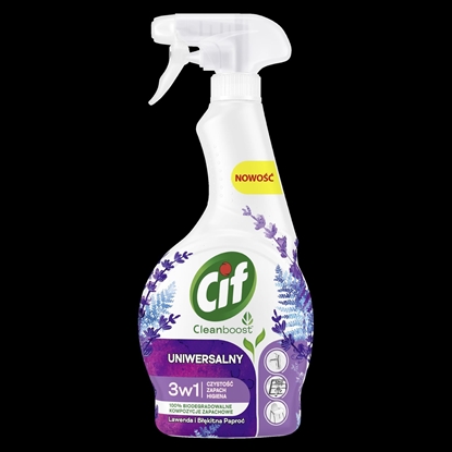 Picture of Unilever CIF Cleanboost 3W1 Uniwersalny spray do czyszczenia Lawenda i Bkitna Papro 500 ml