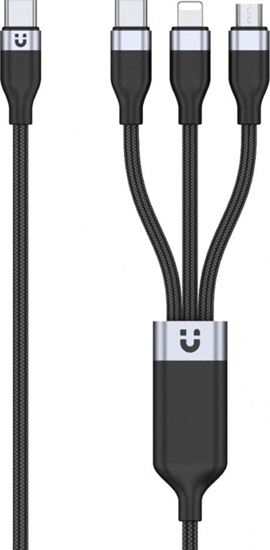 Picture of Kabel USB Unitek USB-A - USB-C + microUSB + Lightning 1.5 m Czarny (C14101AGY01-1.5M)