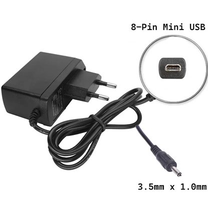 Attēls no Universāls maiņstrāvas lādētājs K-F11 2 in 1 - 8 Pin Mini USB UC-E6 UC-E16 UC-E17 + 3,5 mm X 1,00 mm Nokia 6230 5V 1A