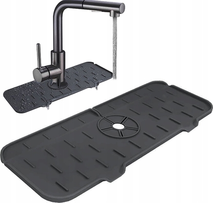 Picture of UNIWERSALNA MATA OCIEKOWA SILIKONOWA DO ZLEWU ZLEWOZMYWAKA 36,5 x 14cm BRUNBESTE BB-3247 SZARA