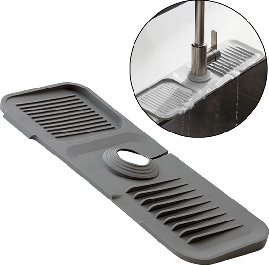 Picture of UNIWERSALNA MATA OCIEKOWA SILIKONOWA DO ZLEWU ZLEWOZMYWAKA 45 x 14cm BRUNBESTE BB-3329 SZARA