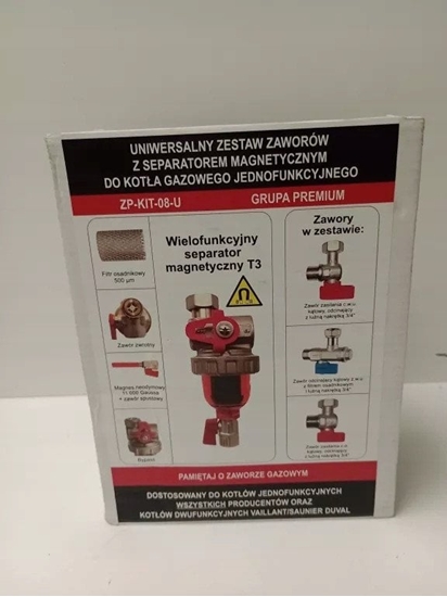 Picture of Uniwersalny zestaw zaworów ktowych do kotów gazowych jednofunkcyjnych z separatorem magnetycznym T3 (S) 2x3/4 i 2x3/4