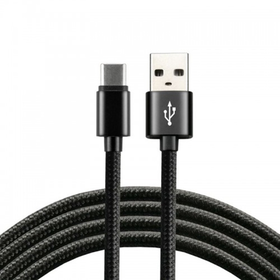 Picture of USB-C 3.0 male / USB A male 1.2m everActive CBB-1.2CB 3.0A melns iepakojumā 1 gb.