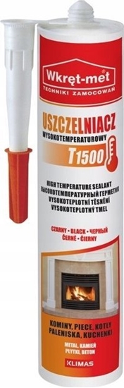 Picture of USZCZELNIACZ WYSOKOTEMPERATUROWY UWT-310-CZ KARTUSZ 310 ml CZARNY WKRT-MET KLIMAS