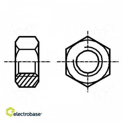 Picture of Uzgrieznis  | sešstūrains | M4 | 0,7 | tērauds | Pārklājums: cinks | 7 mm | BN:118 | DIN: 935