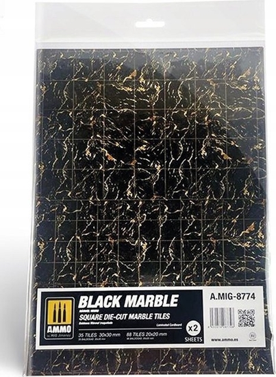 Picture of Vallejo Ammo: Black Marble - Square Die-Cut Marble Tiles (2)