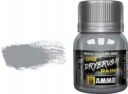 Attēls no Vallejo Ammo: DIO Drybrush - Medium Grey