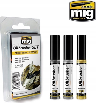 Attēls no Vallejo Ammo: Oilbrusher Set - Bright Metal Colors Set