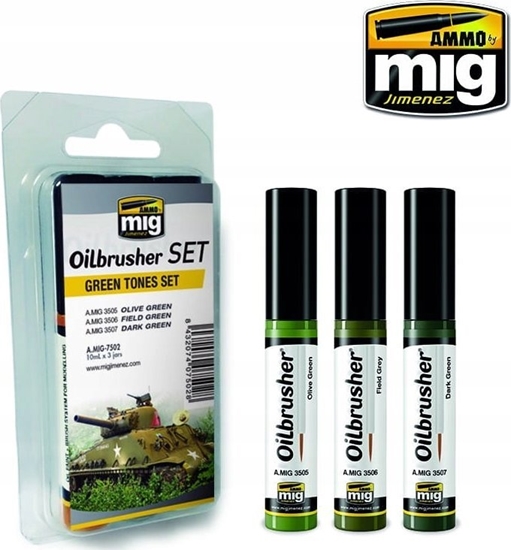 Picture of Vallejo Ammo: Oilbrusher Set - Green Tones Set