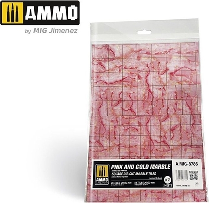 Attēls no Vallejo Ammo: Pink and Gold Marble - Square Die-Cut Marble Tiles (2)