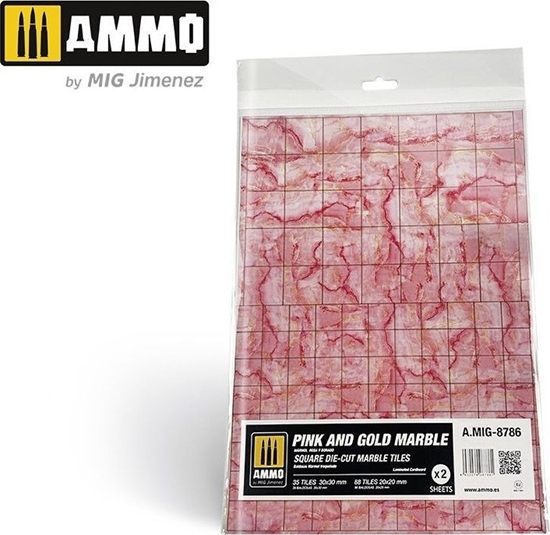 Picture of Vallejo Ammo: Pink and Gold Marble - Square Die-Cut Marble Tiles (2)