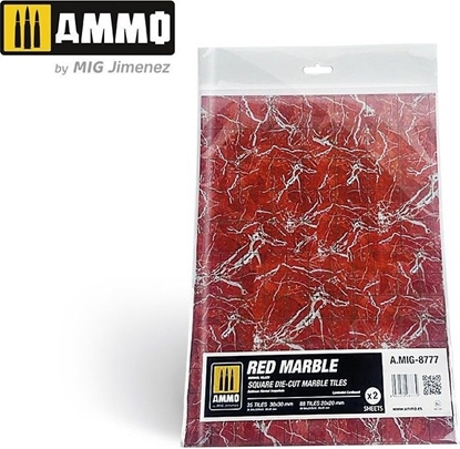 Attēls no Vallejo Ammo: Red Marble - Square Die-Cut Marble Tiles (2)