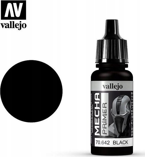 Picture of Vallejo Vallejo 70.642, Base paint primer, Plastic, Ready mixed, Black, Satin, Bottle