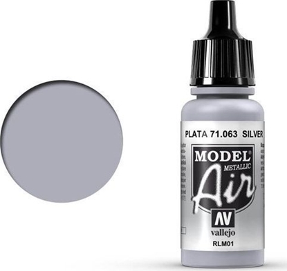 Attēls no Vallejo Vallejo Model Air Silver RLM01 Metallic 71.063 uniwersalny